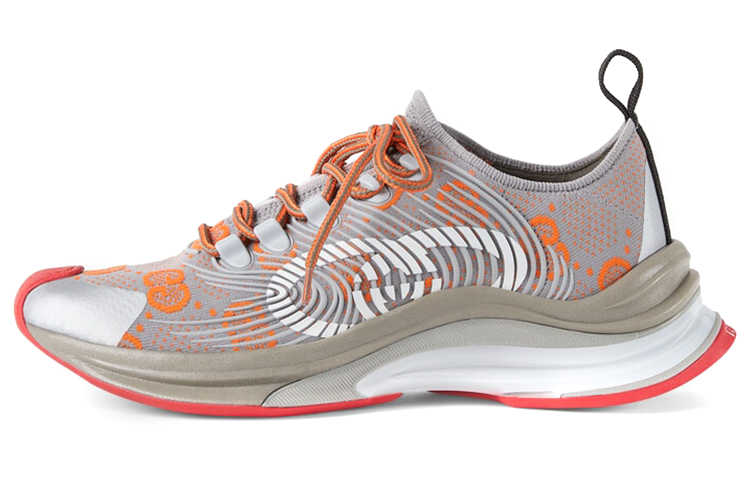 GUCCI RUN Low Top Running Shoes Women's Gray Orange