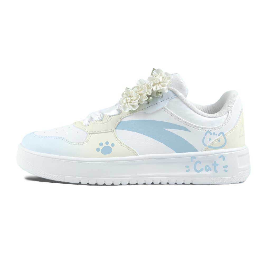 Anta Relaxed Slip Resistant And Abrasion Resistant Coverage Low top Skateboard Shoes Unisex Yellow Blue