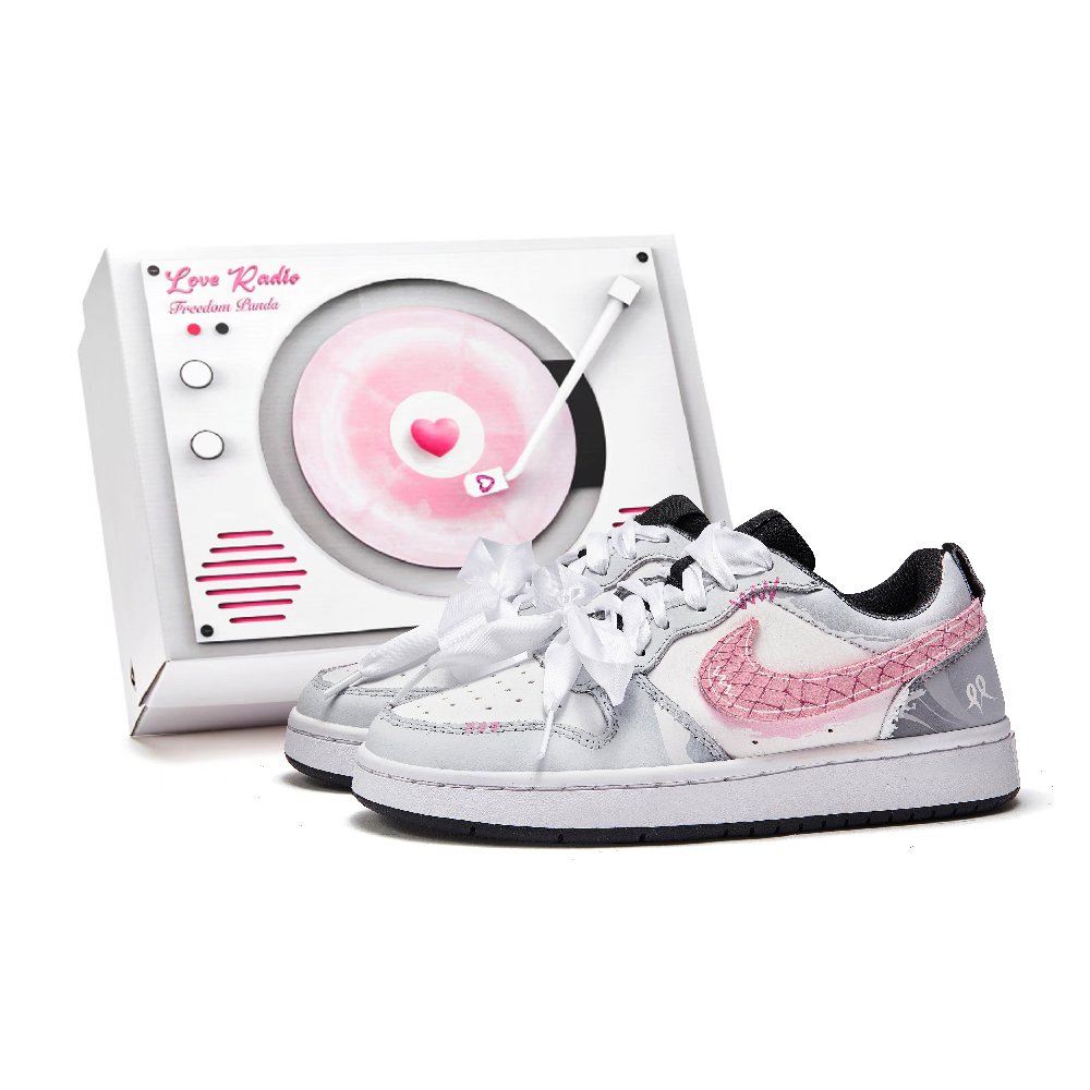 Nike Court Borough Skateboard Shoes Women's Low-Top Pink/White