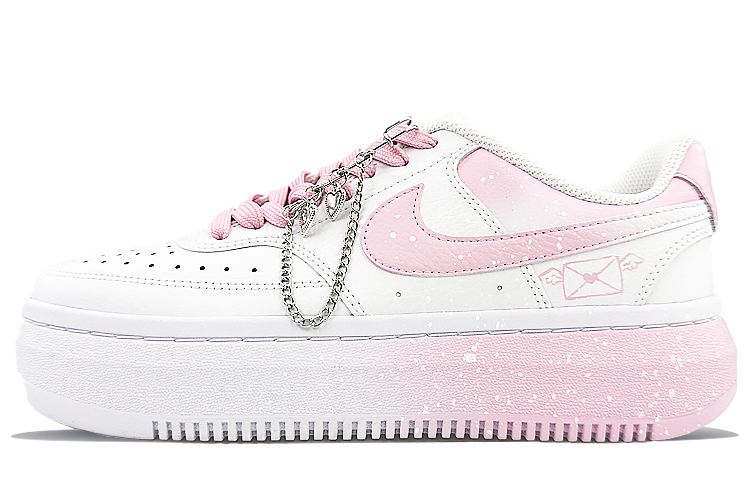 Nike Court Vision 1 Low-Top Skateboard Shoes Women's Pink White