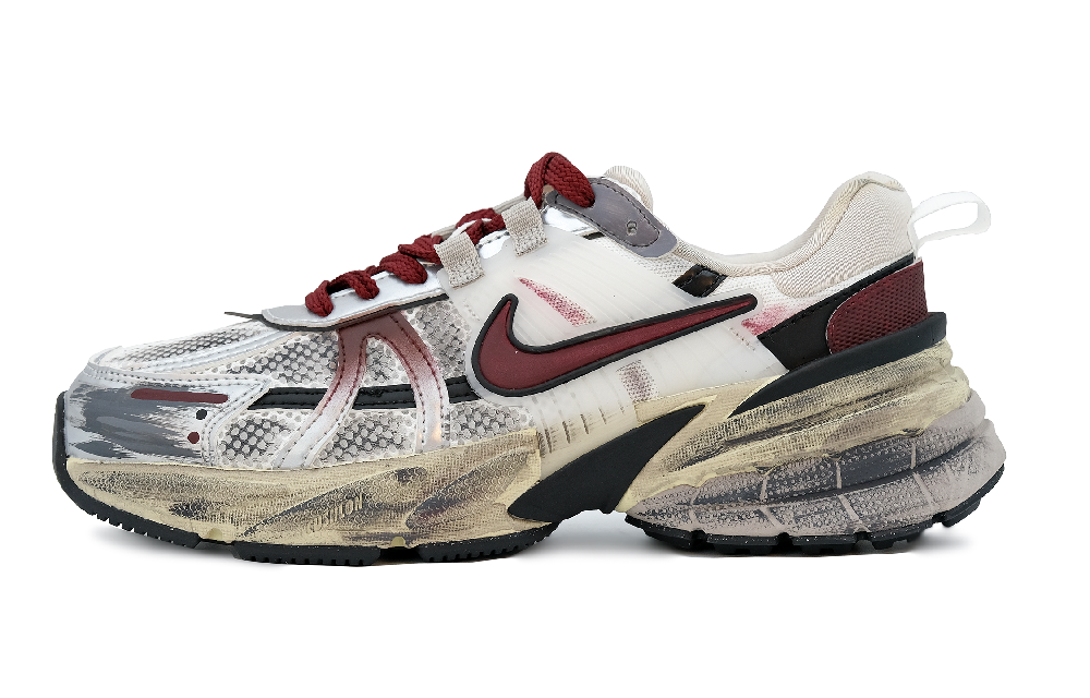 Nike V2K Run Low-Top Running Shoes Women's Silver Red