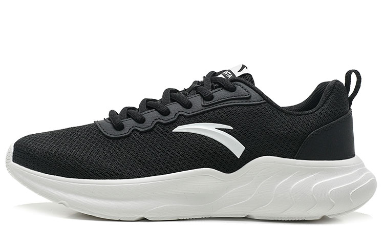 Anta Running Collection Anti-Slip Wear-Resistant Low-Top Running Shoes Men's Black White