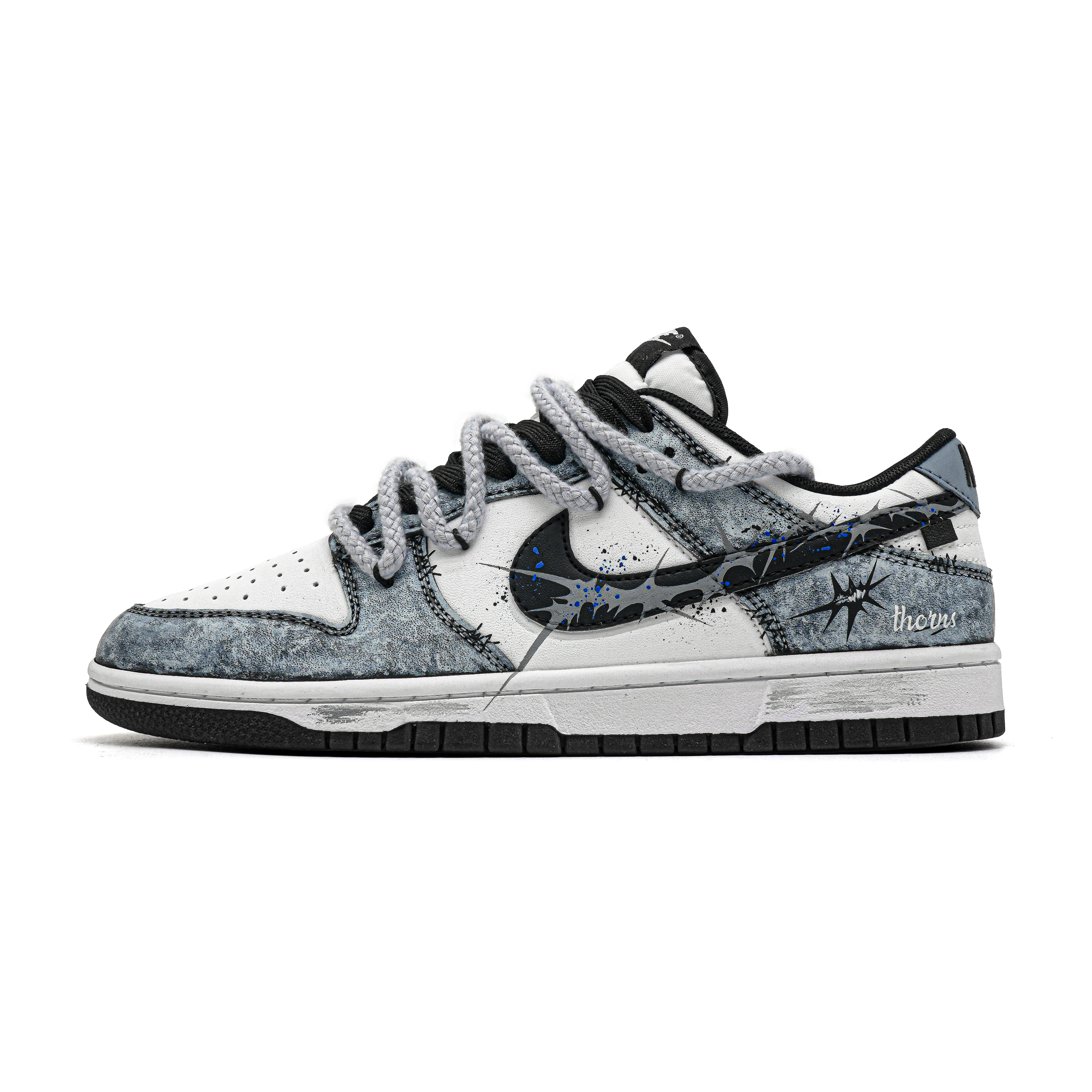 Nike Dunk Abrasion Resistant Low top Skateboard Shoes Unisex Black