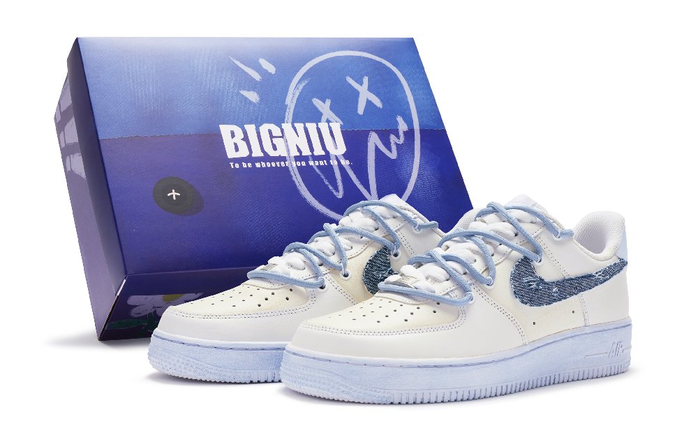 Nike Air Force 1 Air Force 1 Skateboard Shoes Women's Beige White Blue