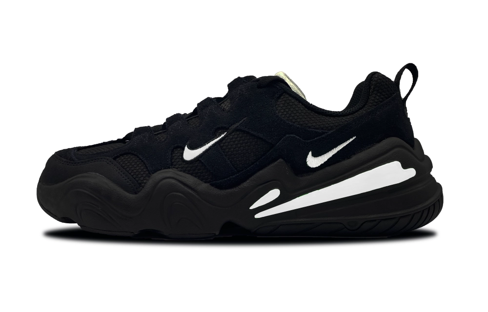 Nike Tech Hera White Magic Abrasion Resistant Low Top Casual Shoes Unisex Black White
