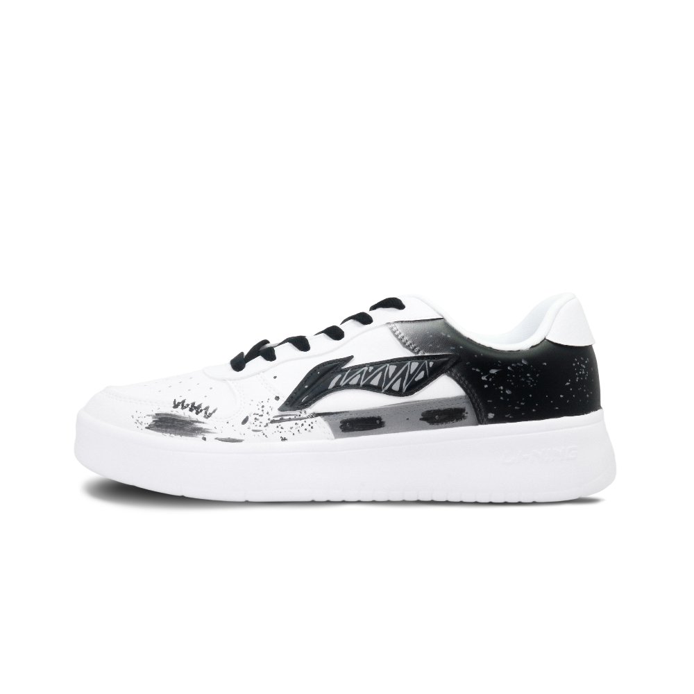 LiNing Pontoon Boats Slip Resistant Shock Absorbers Low top Skateboard Shoes Unisex Black White Gray