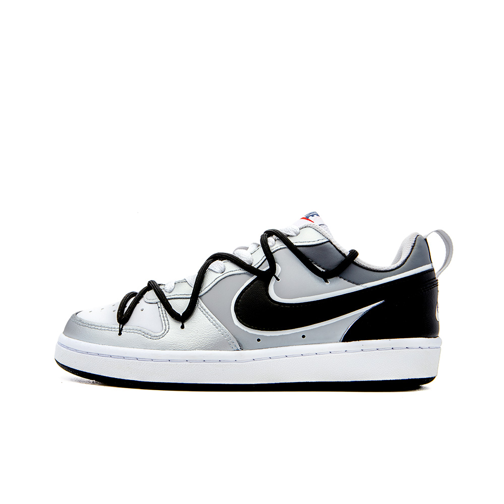 Nike Court Borough Edge Walker, Amber Anti Slip Wear Resistant Low Top Skateboard Shoes Women's Black Gray Silver