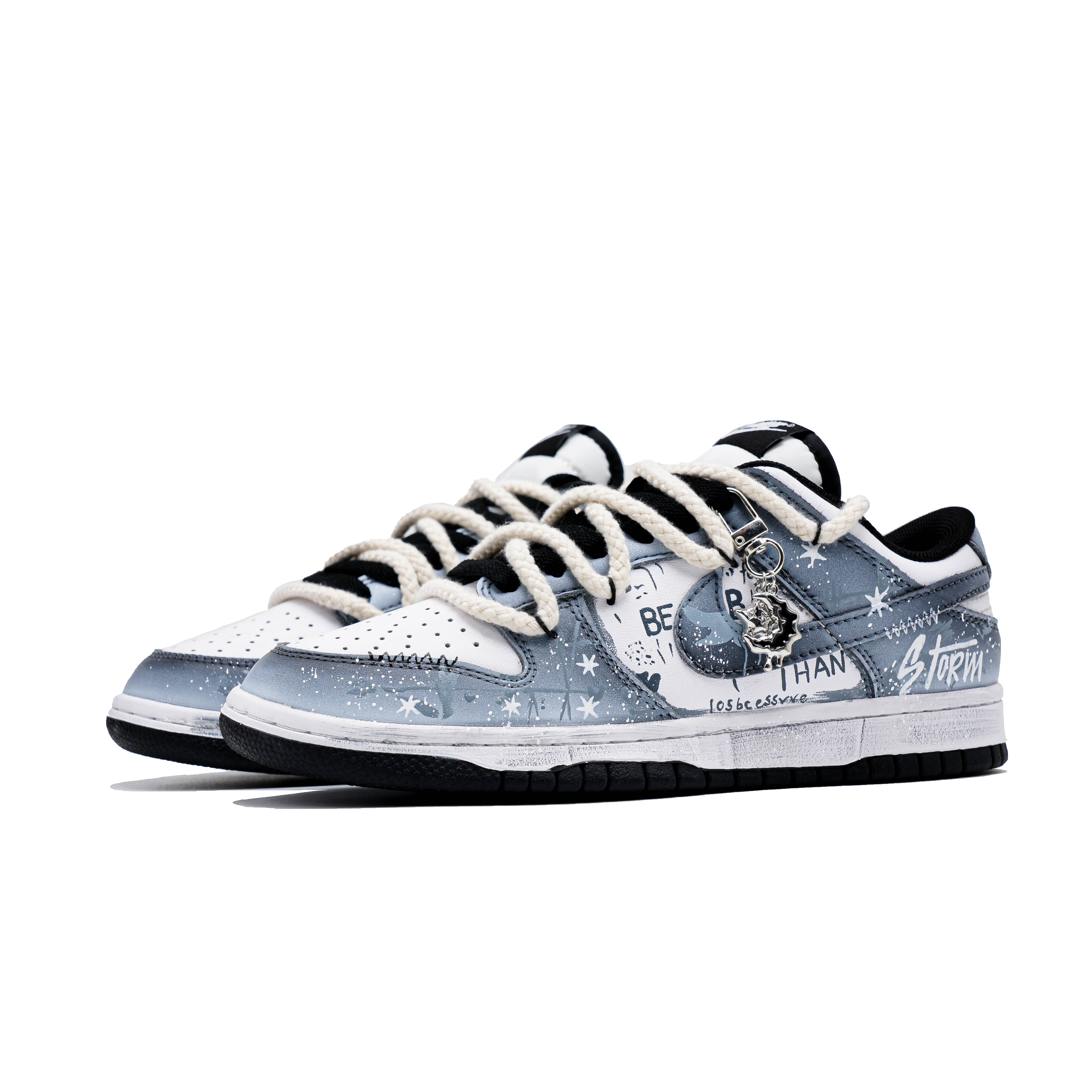 Nike Dunk Star Chain Wave Cushioning And Breathable Low top Skateboard Shoes Unisex Black White купить в интернет-магазине Yoocart с быстрой доставкой по России.