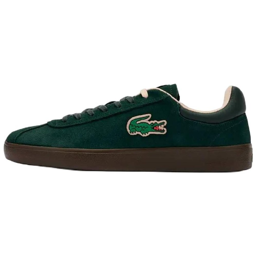LACOSTE BASESHOT Anti Slip Wear Resistant Low Top Skateboard Shoes Men's Dark Green