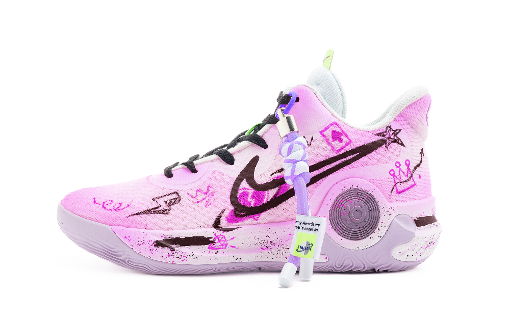 Nike KD Trey 5 IX Blazing Shadow Lava Anti Slip Wear Resistant Mid Top Vintage Basketball Shoes Men's Pink