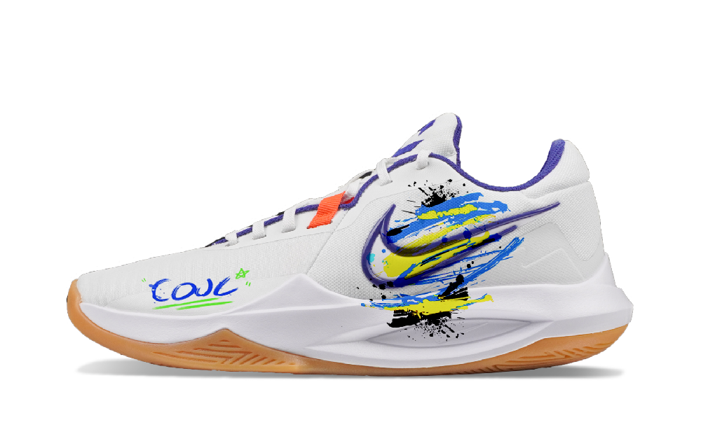 Nike Precision 6 Wear-Resistant Slip-Resistant Low-Top Basketball Shoes Men's White