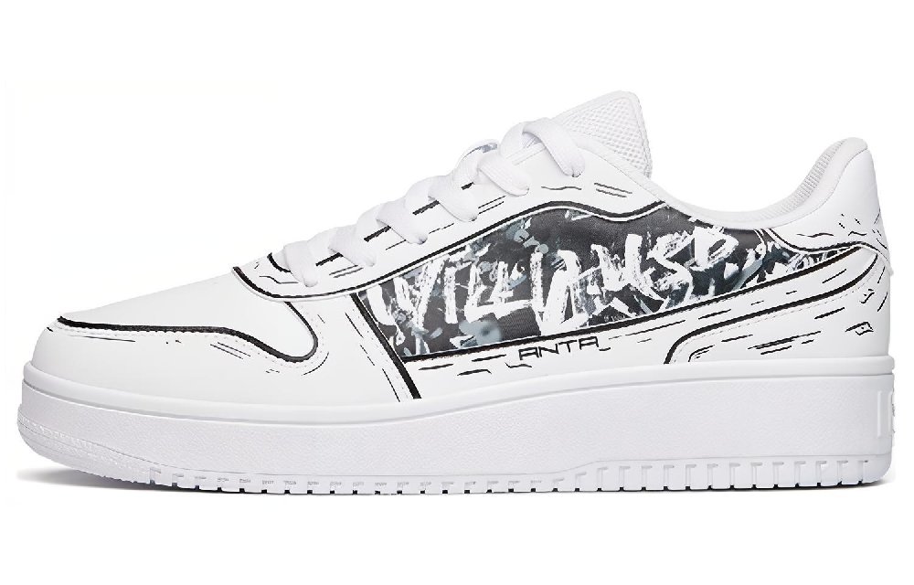 Stash x Anta Coverage Thermal Slip Resistant Low Top Skateboard Shoes Men's White Black