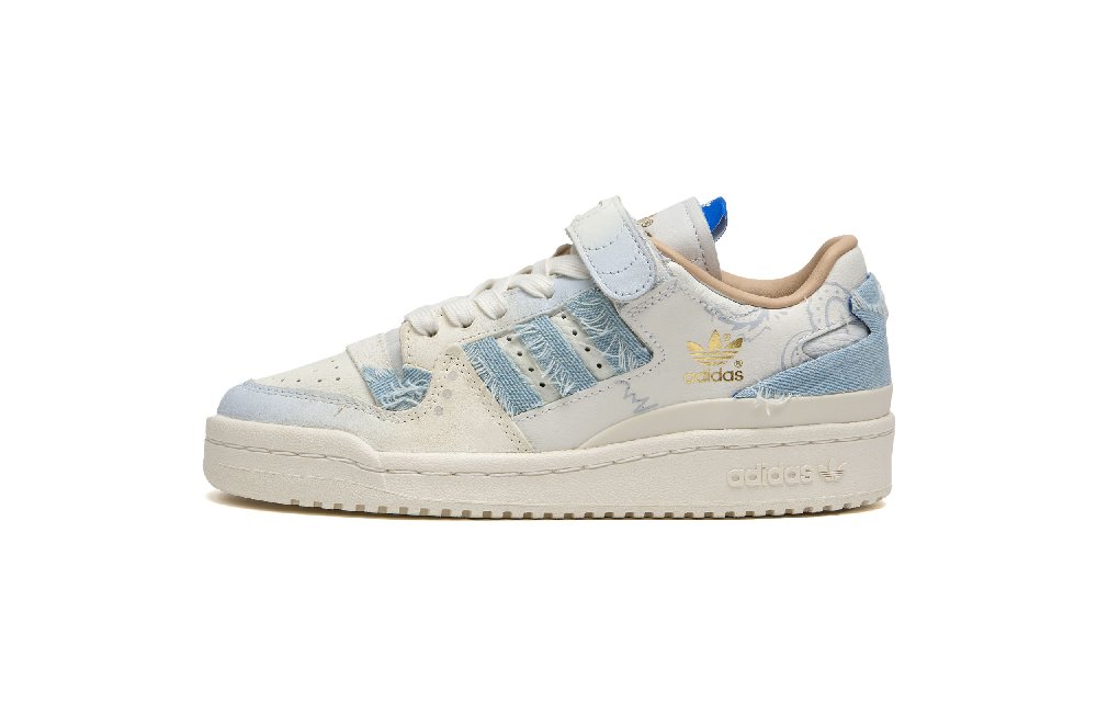 Adidas Originals FORUM 84 101 Anti Slip Wear Resistant Low Top Skateboard Shoes Unisex White Blue