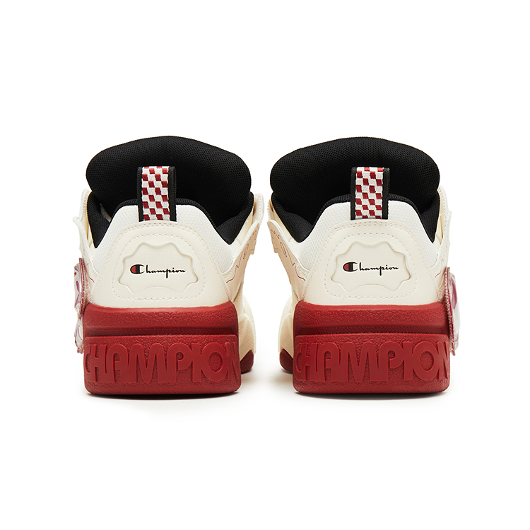 Champion Puffy Jelly Shoes Low Top Skateboard Shoes Unisex Milk White/Ember Red купить в интернет-магазине Yoocart с быстрой доставкой по России.