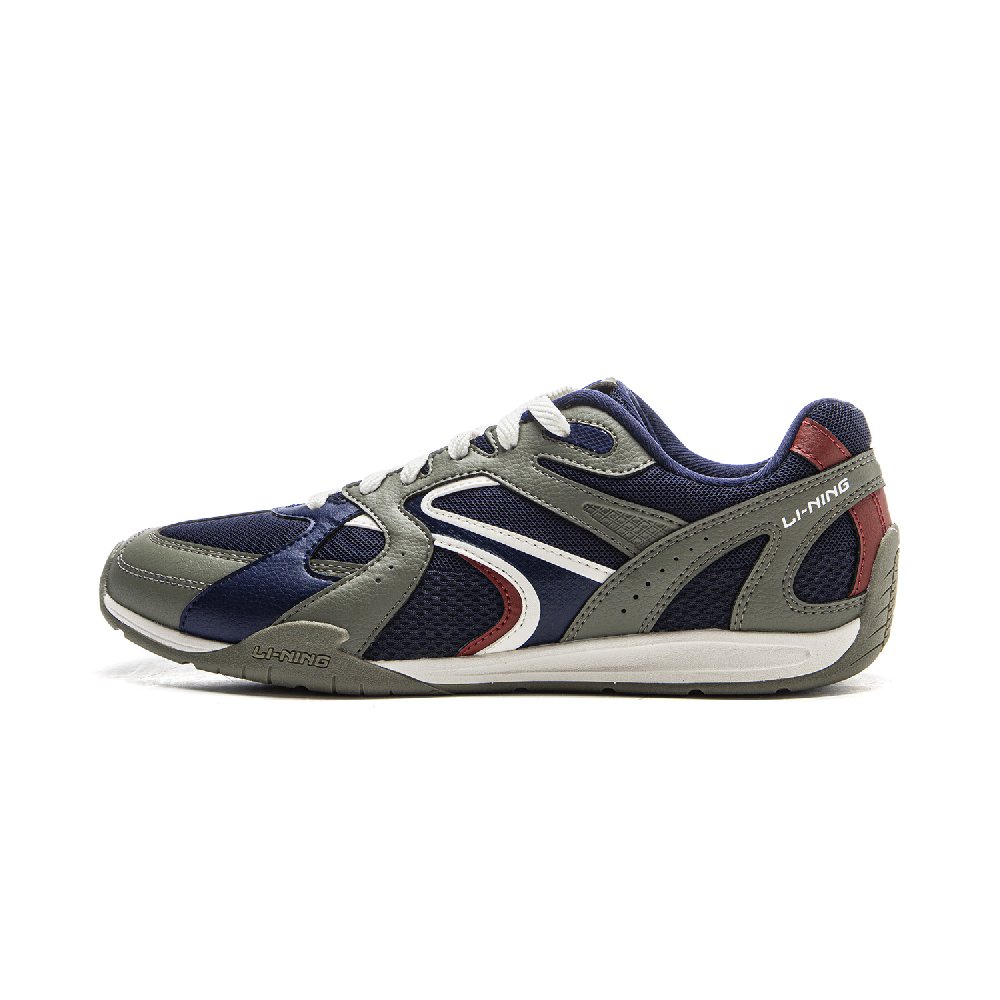 LiNing Film Retro Slip Resistant, Abrasion Resistant, Lightweight Low Top Casual Shoes Men's Blue Green