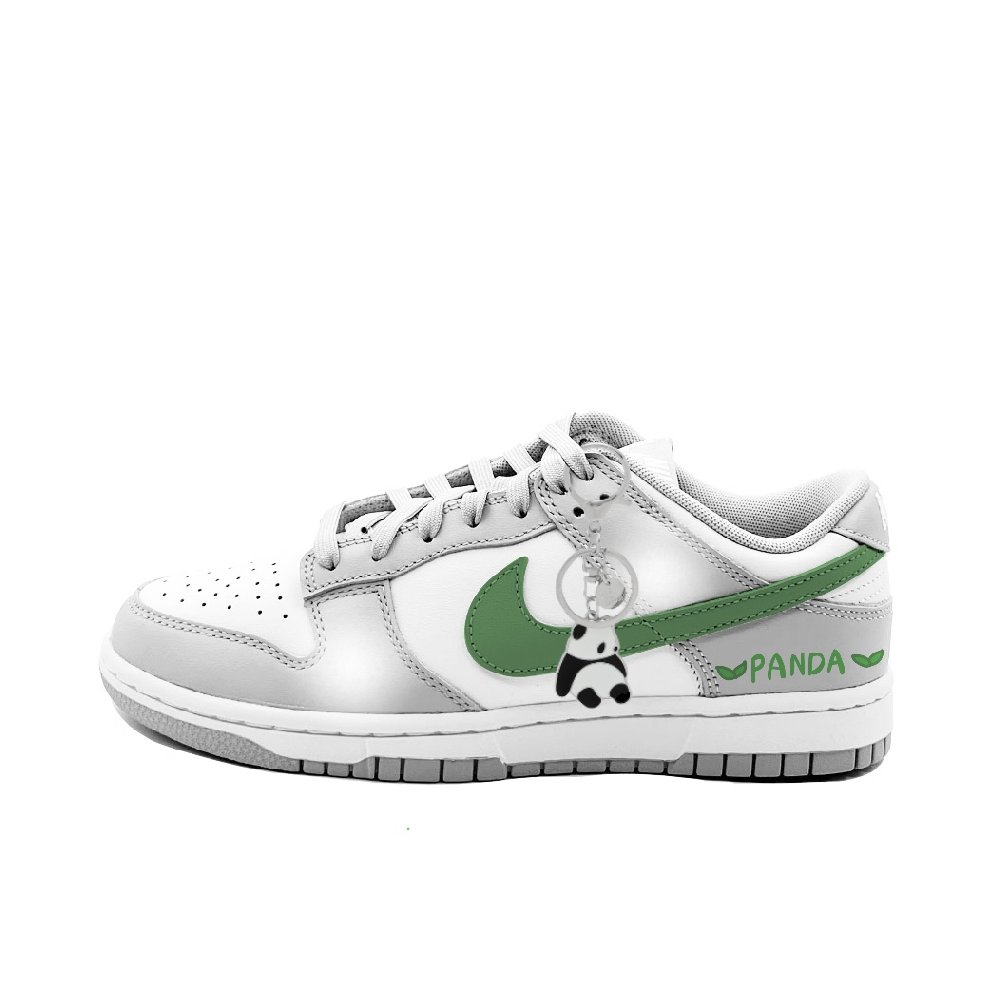 Nike Dunk Bamboo Panda Abrasion Resistant Low Top Skateboard Shoes Men's Gray White