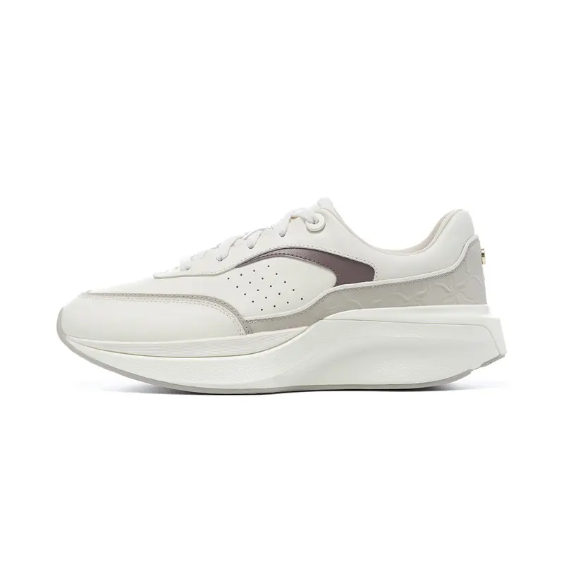 LI-NING 1990 Rebound Anti-Slip And Wear-Resistant Low-Top Casual Shoes Women's Ecru