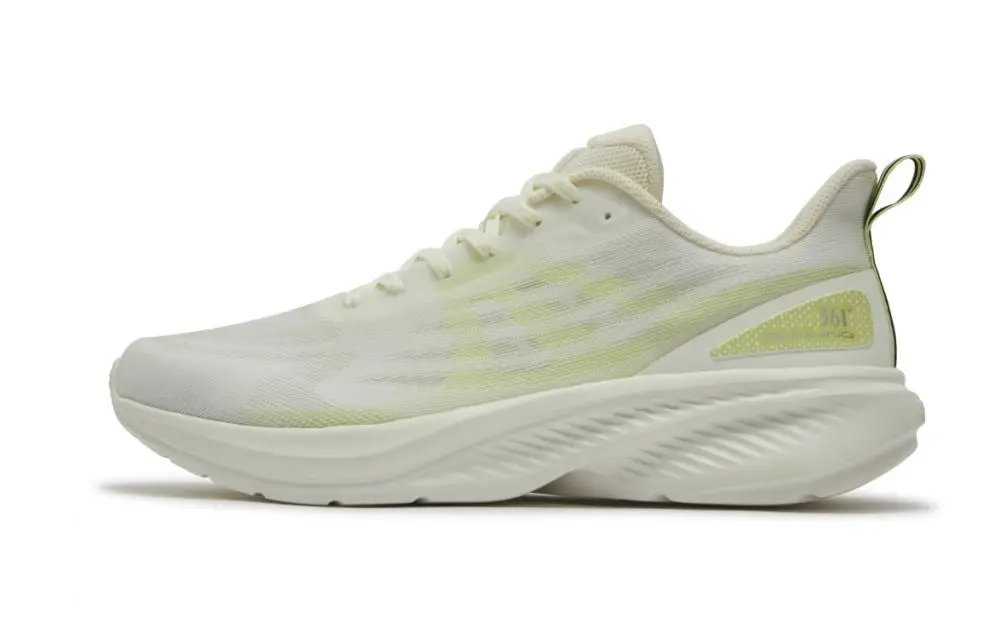 361° Cushioning, Breathable, Lightweight Low Top Casual Sprint Running Shoes Men's Feather White Light Fruit Green