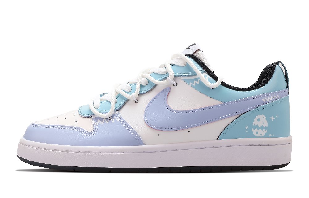 Nike Court Borough Wish Eggshell Party Coverage Low-Top Skateboard Shoes GS Blue White