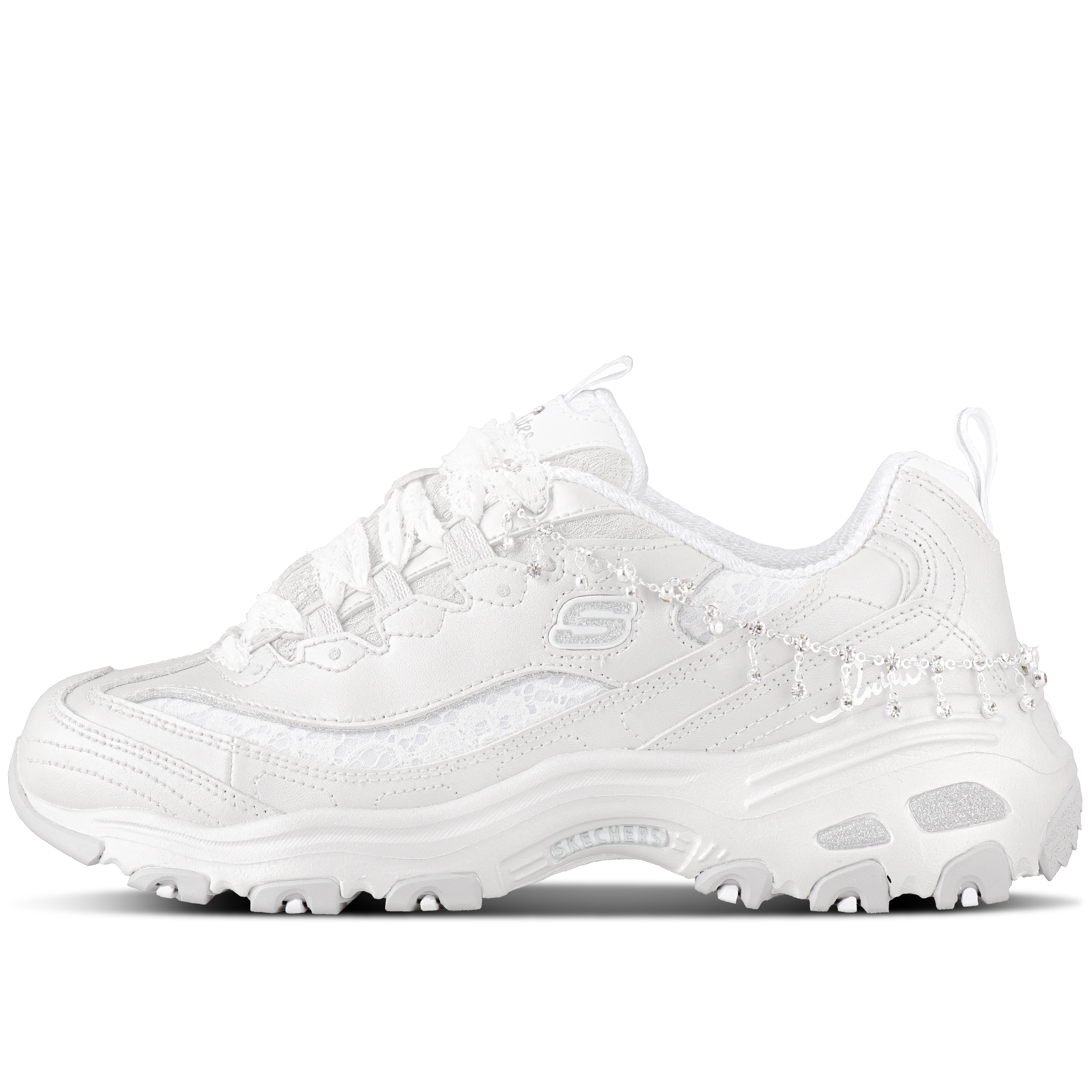 Skechers D'Lites 1.0 Chunky Sneakers Women's Low top Silver/White