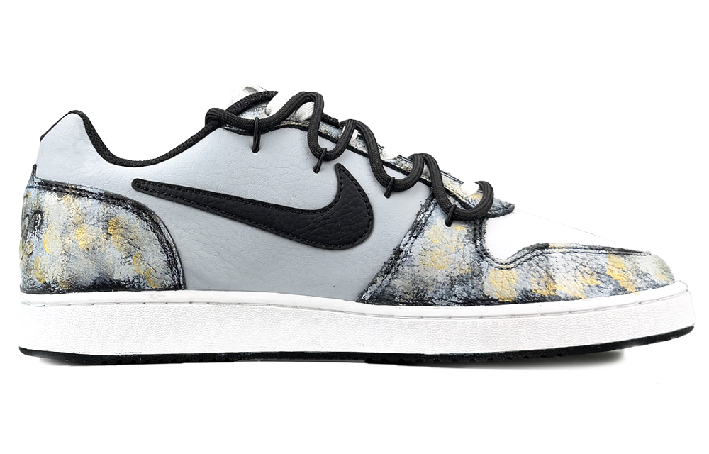 Nike EBERNON Abrasion Resistant Low Top Skateboard Shoes Men's Black Gold