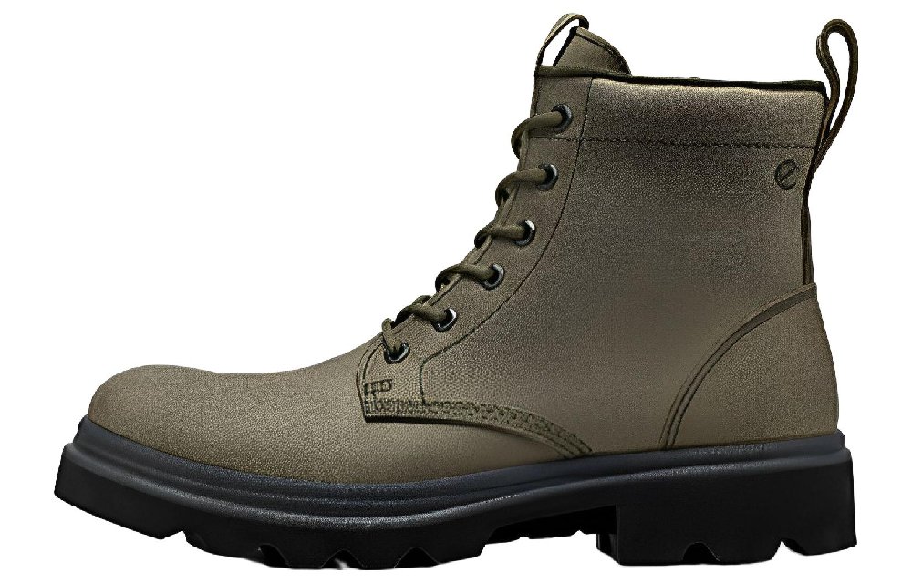 Ecco Leather New Collection Short Martin Boot Men's Army Green