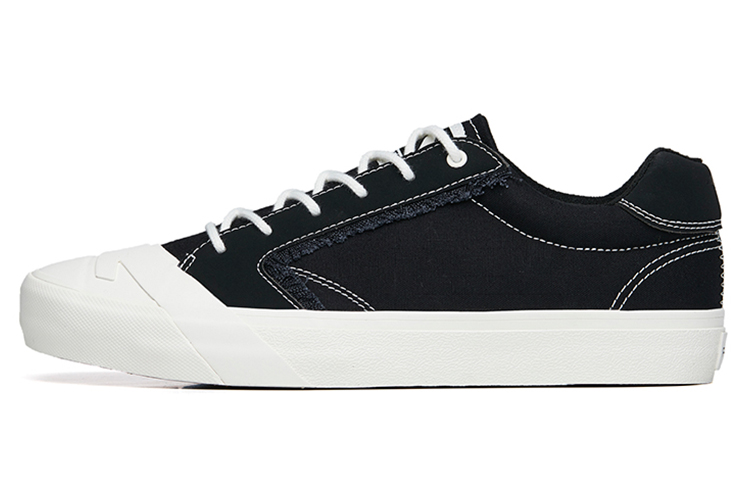 Anta Life Collection Anti-Slip Wear-Resistant Low-Top Canvas Shoes Men's Black White