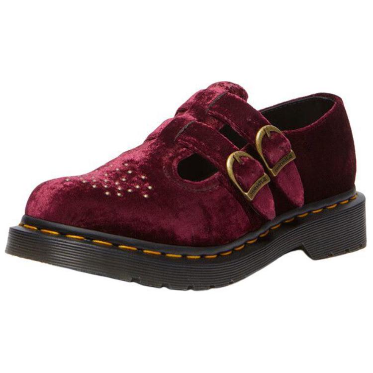 Dr.Martens Vegan Platform Mary Jane Shoes Women's Red
