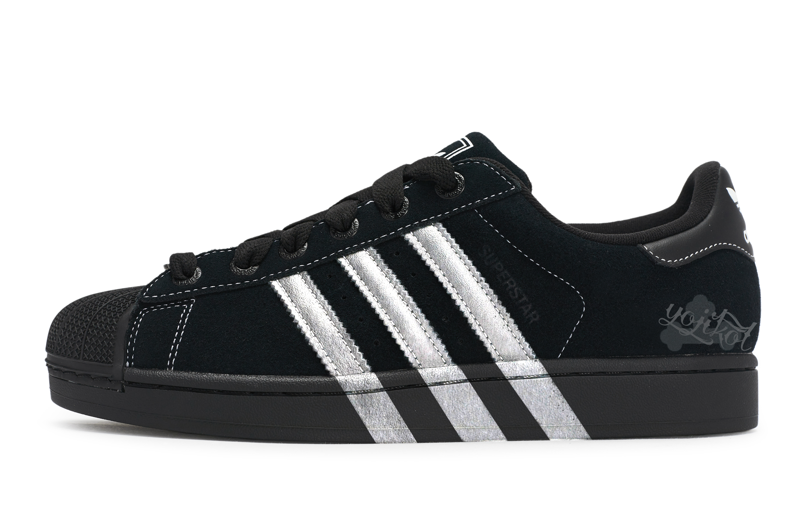 Adidas Originals Superstar 2 Skateboard Shoes Unisex Low top Black/Gray/Silver