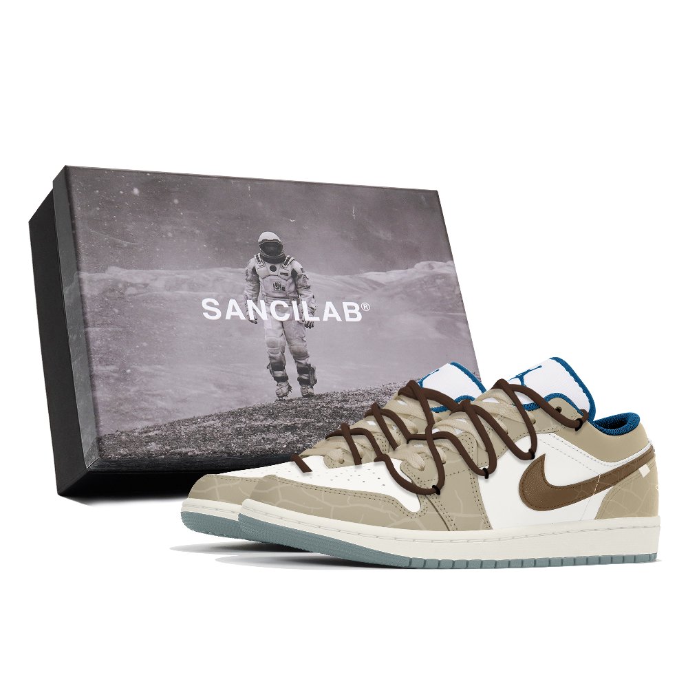 Jordan Air Jordan 1 Wear-Resistant Low-Top Vintage Basketball Shoes Unisex Khaki
