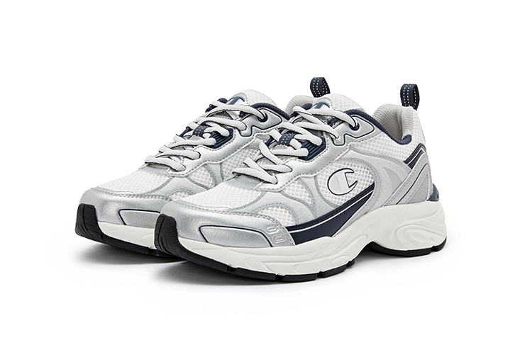 Champion Slip Resistant Running Shoes Unisex Silver White
