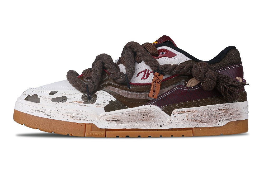 LiNing 001 BTC CNY In The Forest Western Denim Anti-Slip Wear-Resistant Low-Top Skateboard Shoes Men's Brown