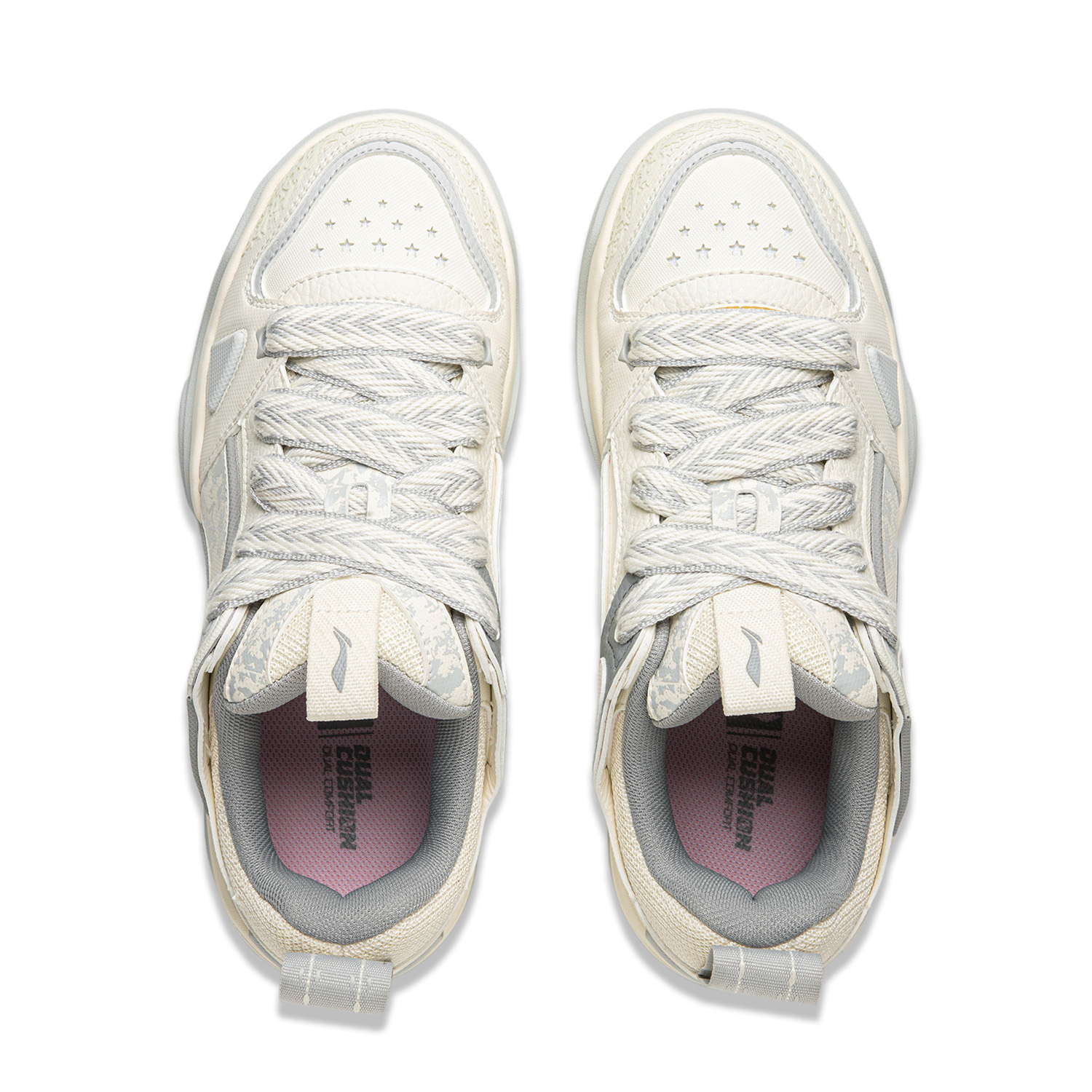 LiNing Jingcheng 2.0 V2 Slip Resistant Cushioning Wear Resistant Height Increasing Low Top Skateboard Shoes Men's Ecru купить в интернет-магазине Yoocart с быстрой доставкой по России.