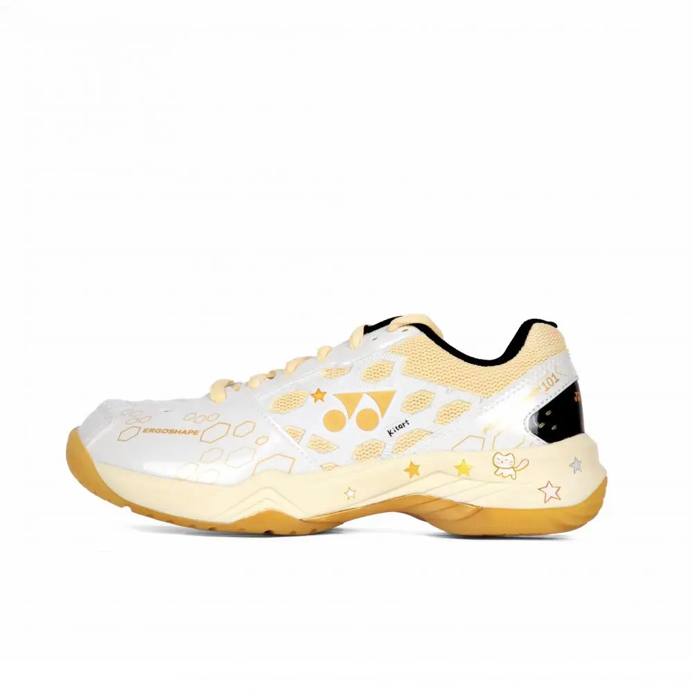 YONEX Power Cushion Cushioning, Wear Resistant Low top Badminton Shoes Unisex White Gold