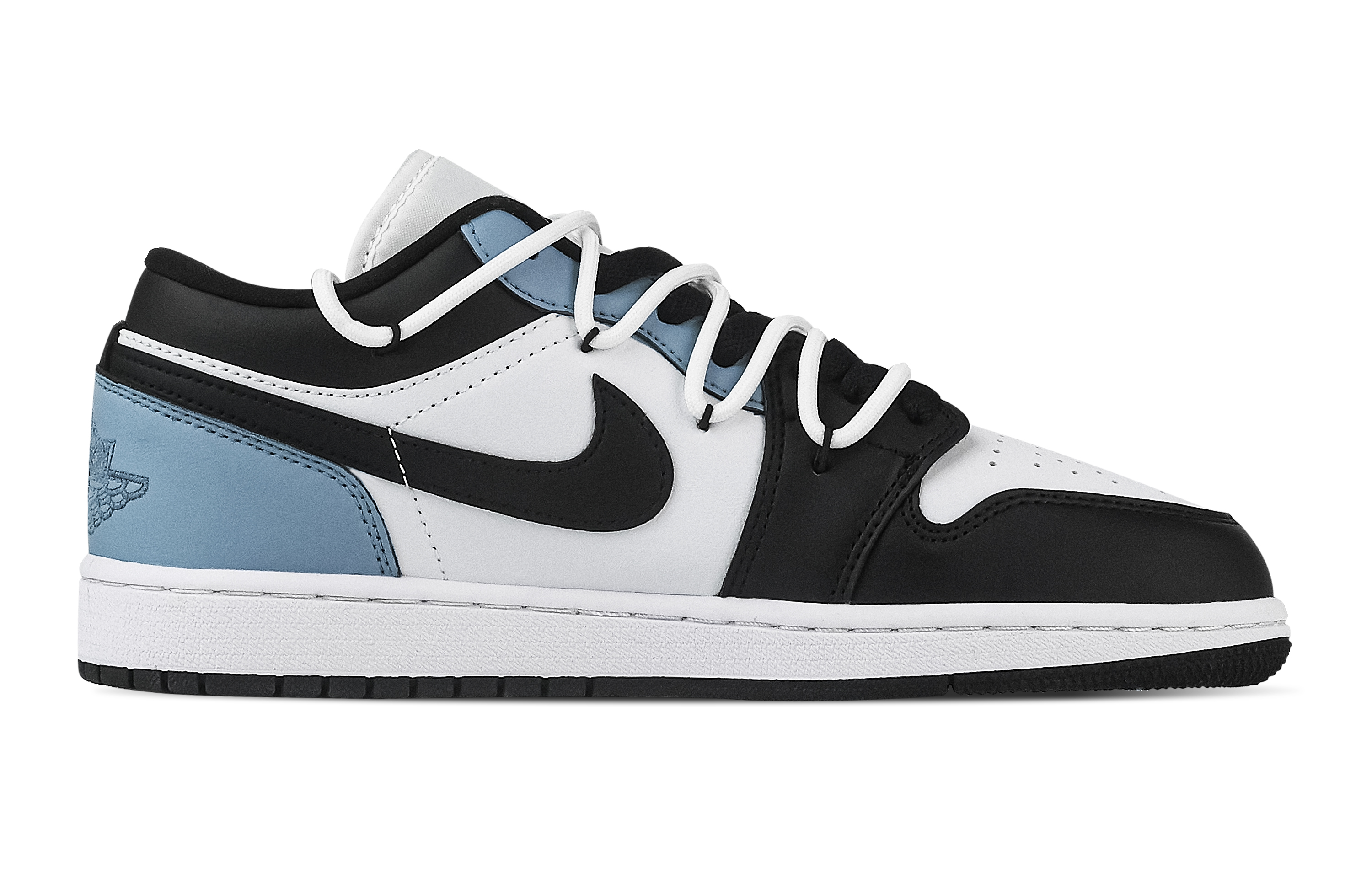 Jordan Air Jordan 1 Pen Painted Black Flame Low top Vintage Basketball Shoes Unisex Black White Blue
