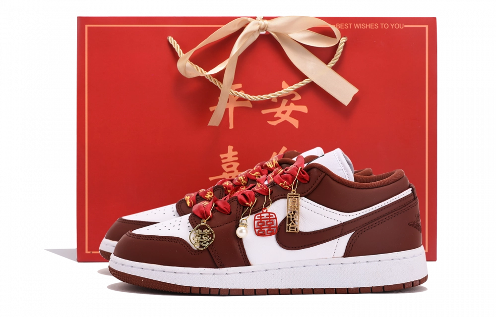 Jordan Air Jordan 1 Abrasion Resistant Coverage Low top Vintage Basketball Shoes Unisex Red