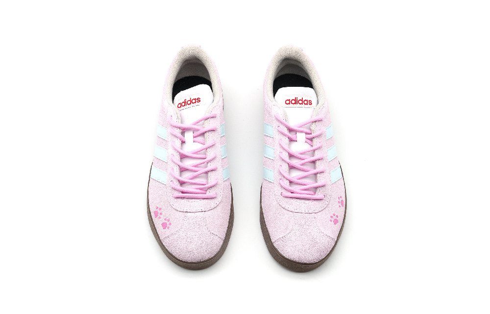 Adidas Neo VL Court Lifestyle Slip Resistant Cushioning Abrasion Resistant Low Top Skateboard Shoes Unisex White Pink