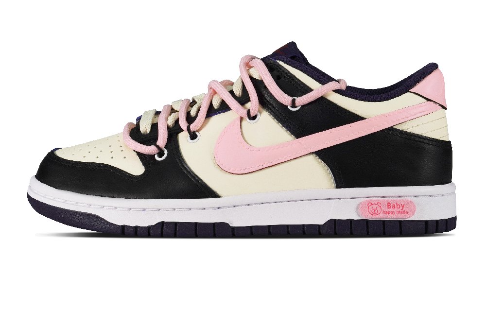 Nike Dunk Anti-Slip Wear-Resistant Low-Top Skateboard Shoes GS Black Pink