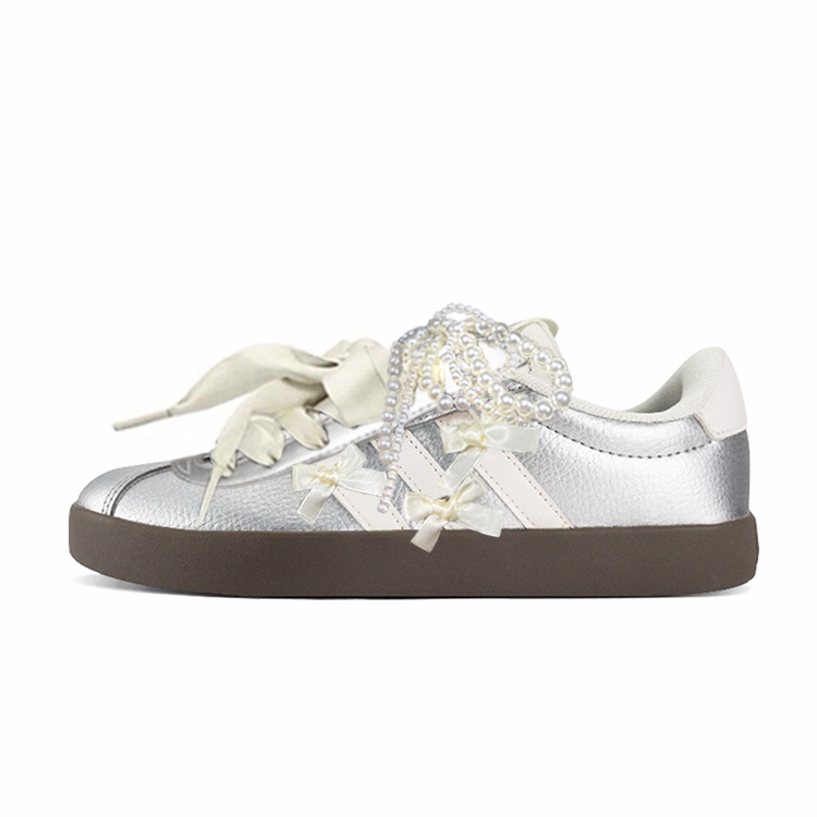 Adidas VL COURT 3.0 Low Top Skateboard Shoes Unisex Silver
