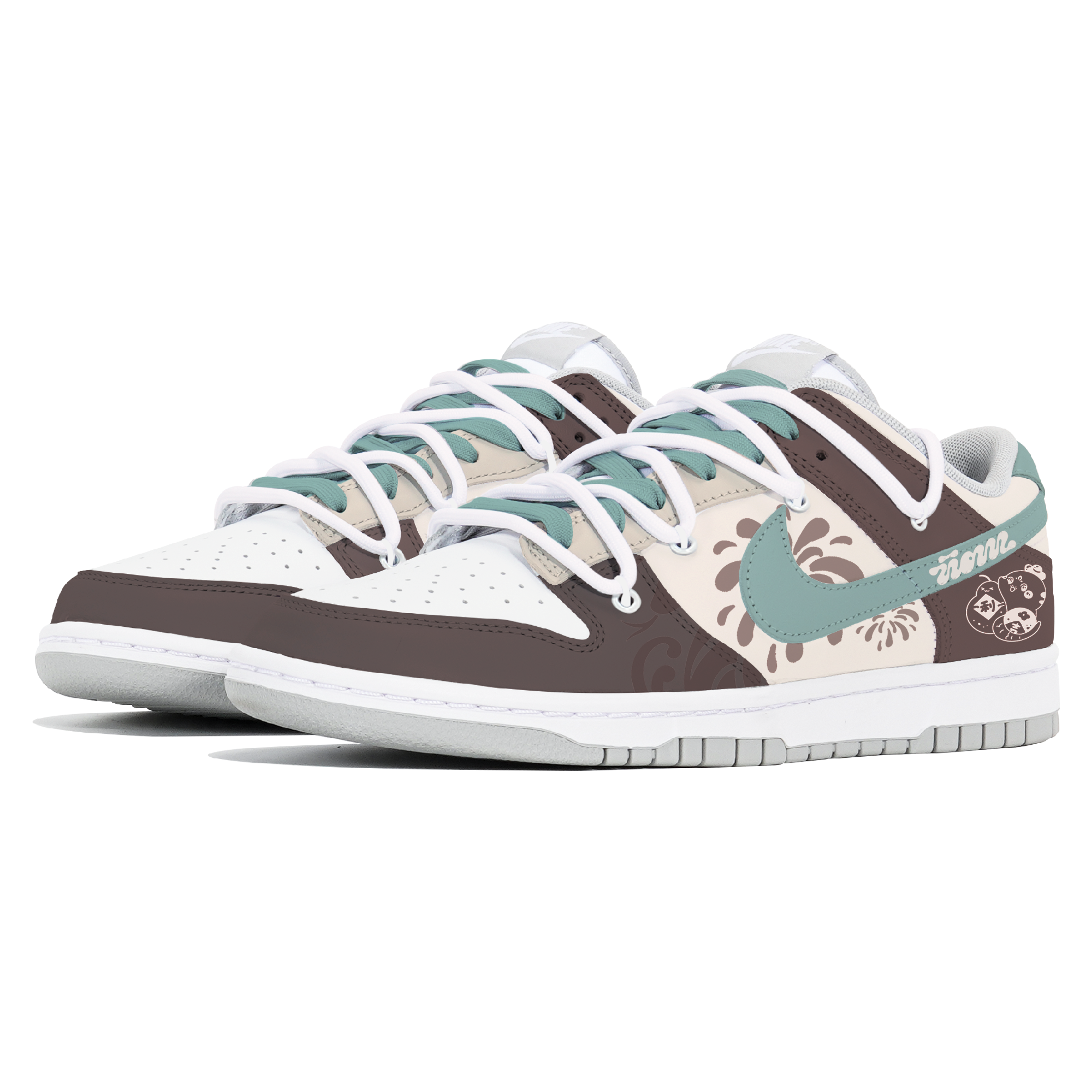 Nike Dunk Abrasion-Resistant Slip-Resistant Low-Top Skateboard Shoes Men's White Brown купить в интернет-магазине Yoocart с быстрой доставкой по России.