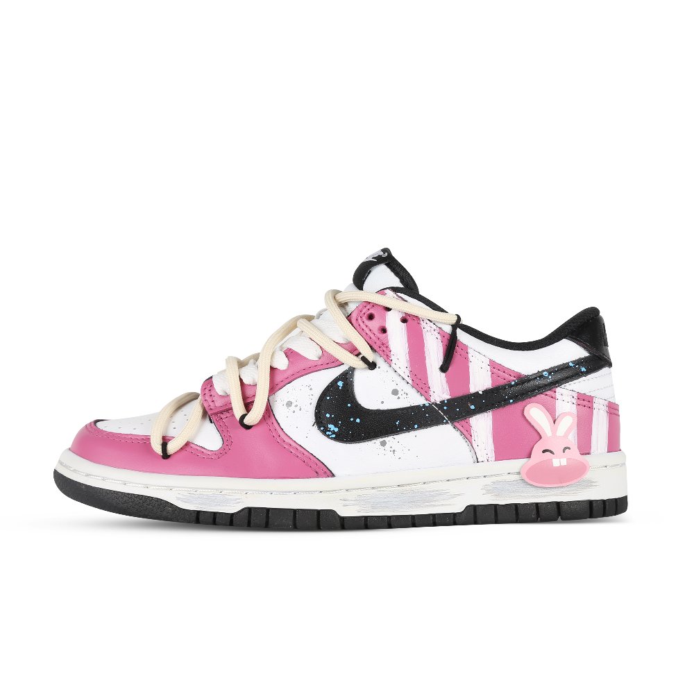 Nike Dunk Low Low-Top Skateboard Shoes Men's Black White Pink