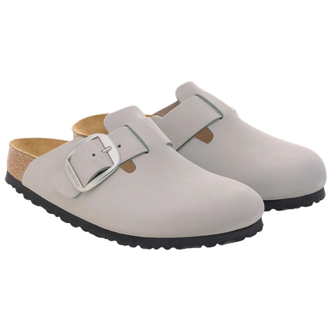 Birkenstock Boston EVA Abrasion Resistant Closed Toe Slippers Women's Lime Gray Narrow купить в интернет-магазине Yoocart с быстрой доставкой по России.