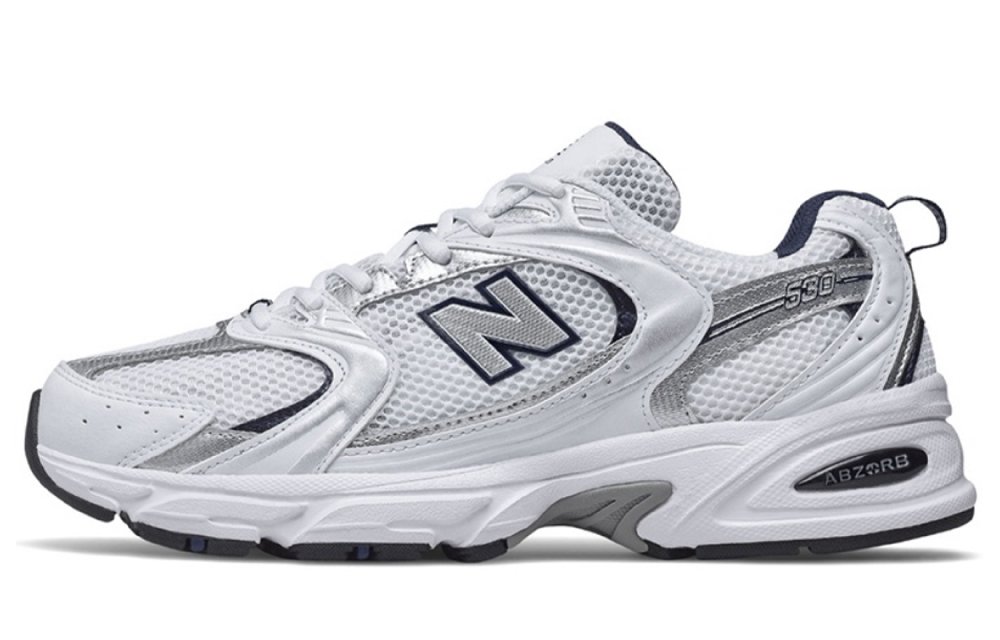 New Balance NB 530 Slip-Resistant Low-Top Casual Running Shoes Unisex Silver White Pink