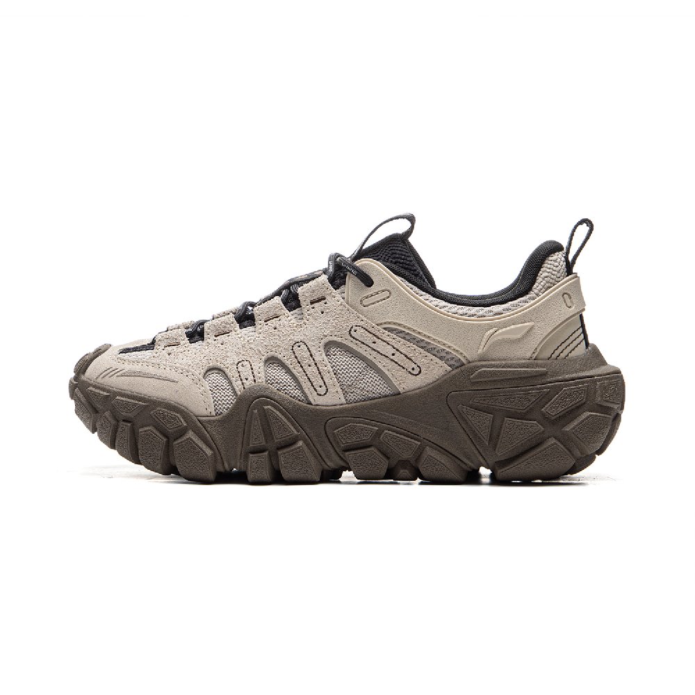 LiNing Dunes Cushioning Anti-Slip Wear-Resistant Breathable Height Increasing Low-Top Casual Shoes Women's Oat Gray