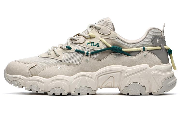 FILA Fashion Sneakers Cushioning Anti-Slip Wear-Resistant Breathability Low-Top Casual Shoes Men's Beige