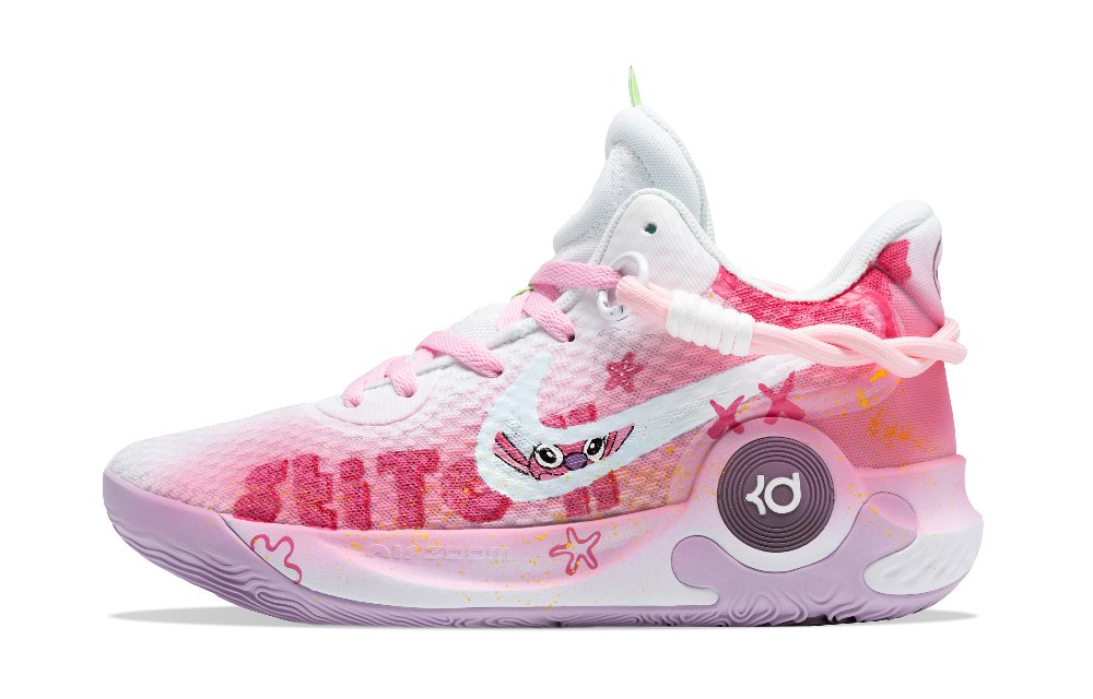 Nike KD Trey 5 IX Anti-Slip Wear-Resistant Mid-Top Vintage Basketball Shoes Unisex Light Pink