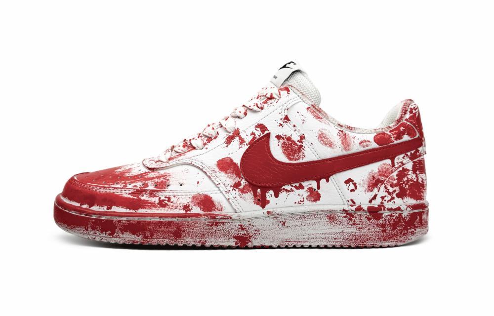 Nike Court Vision 1 Low Top Skateboard Shoes Men's Red White