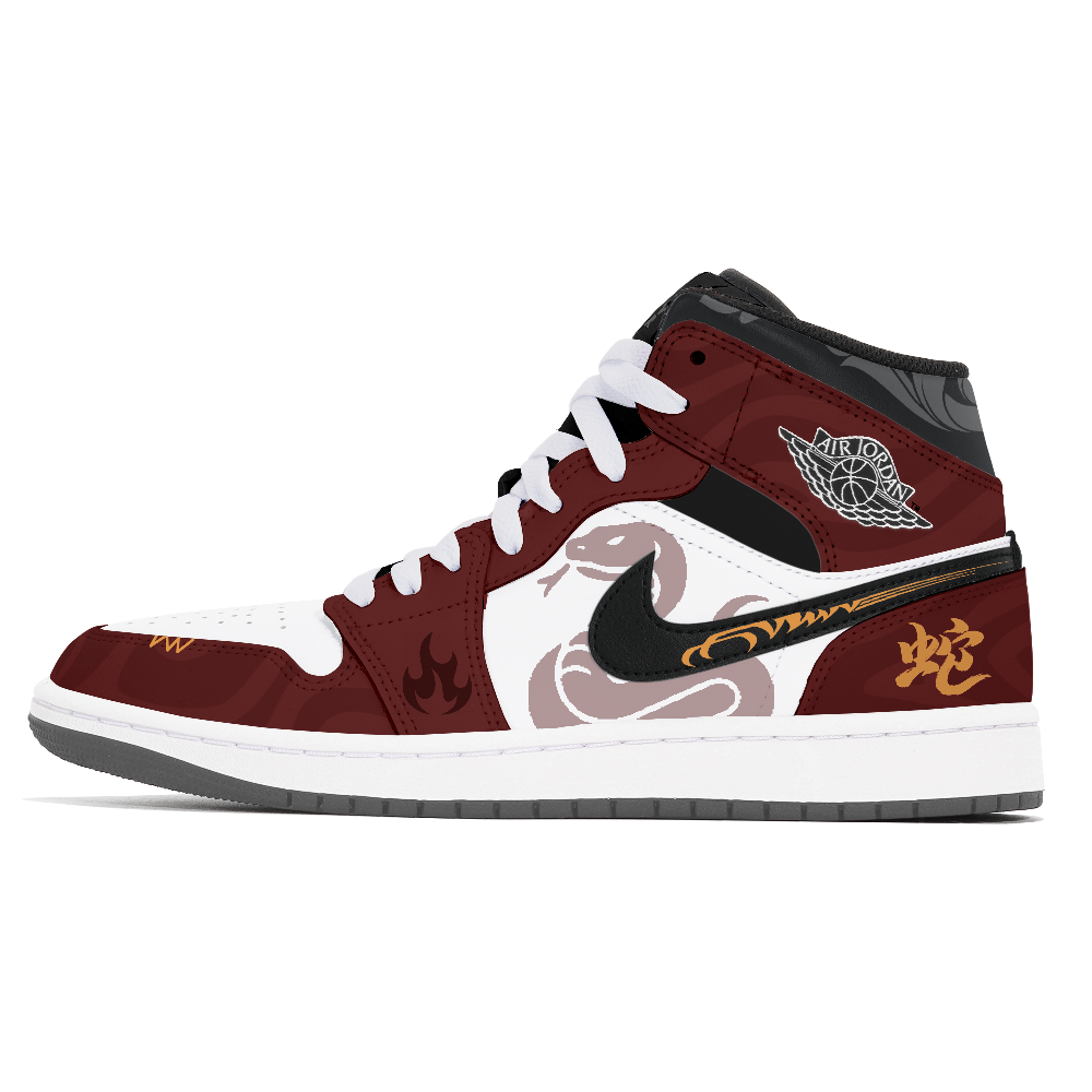 Jordan Air Jordan 1 Abrasion-Resistant Mid-Top Vintage Basketball Shoes Unisex Red