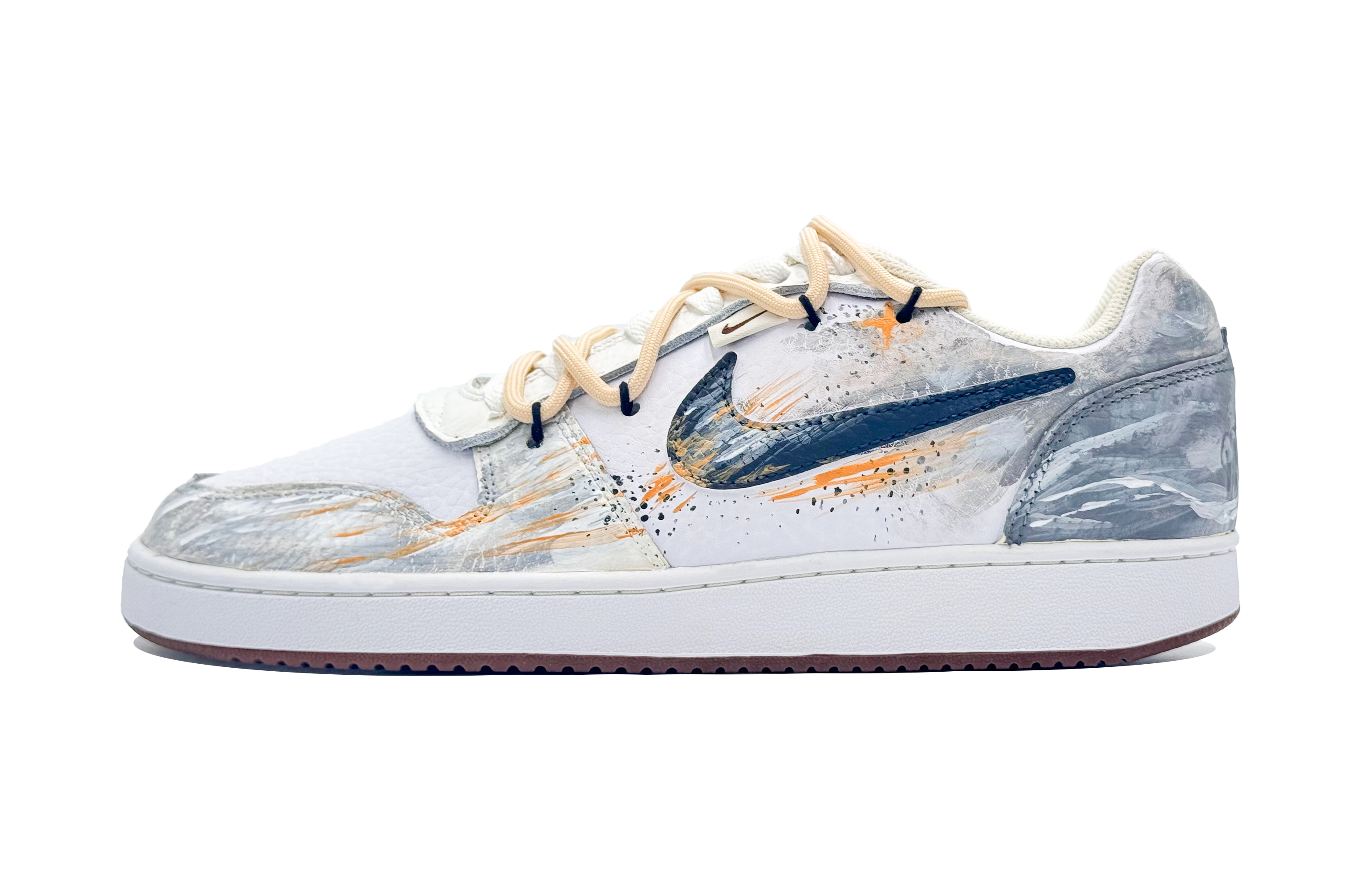 Nike EBERNON Shopping Bag, Nighttime Shooting Stars Abrasion Resistant Low top Skateboard Shoes Men's Gray Gold