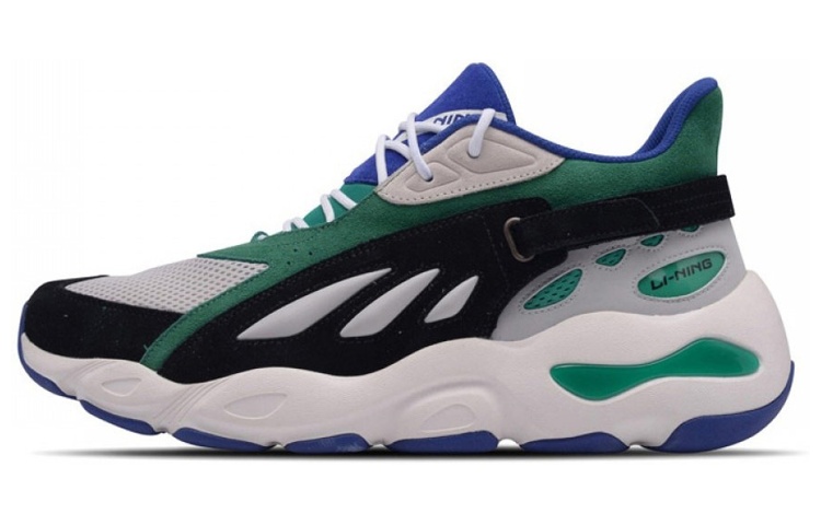LiNing Butterfly Anti-Slip And Wear-Resistant Lightweight Low-Top Chunky Sneakers Men's Turquoise